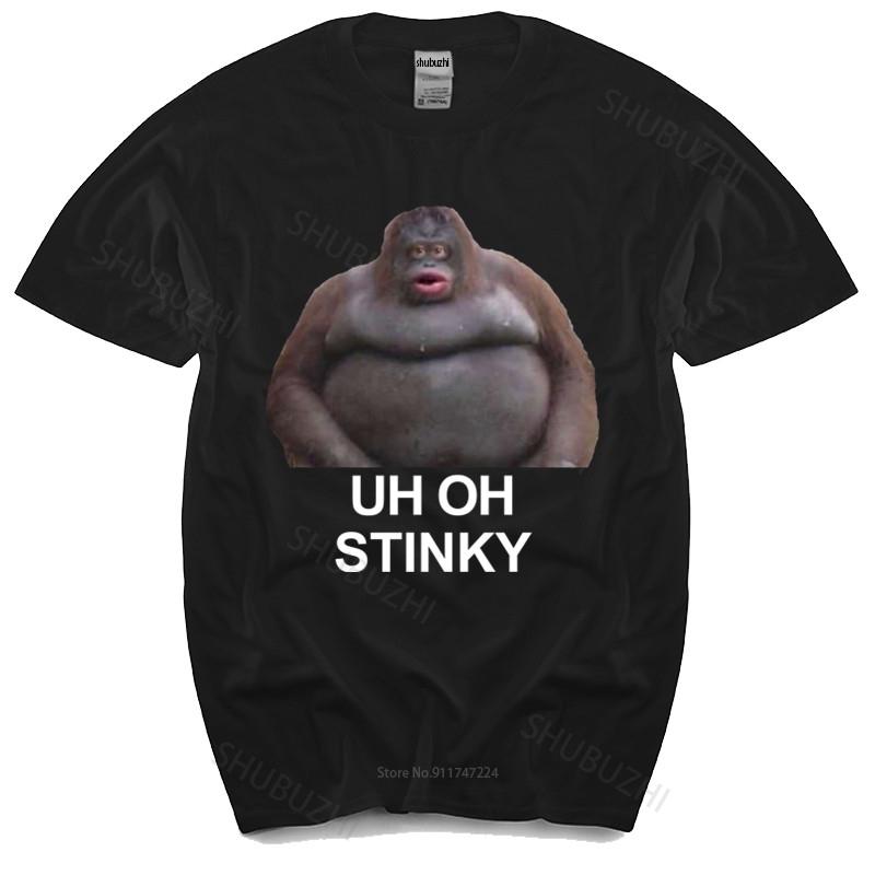 Uh Oh Stinky Poop Dank Memes Le Monke T Shirt Summer Fashion Tshirt Men Cotton Tops Euro Size Boys Gifts