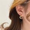 New Fashion Metal Gold Color Love Heart Hoop Earrings for Women Girls Korean Elegant Simple Heart Party Zircon Birthday Gifts