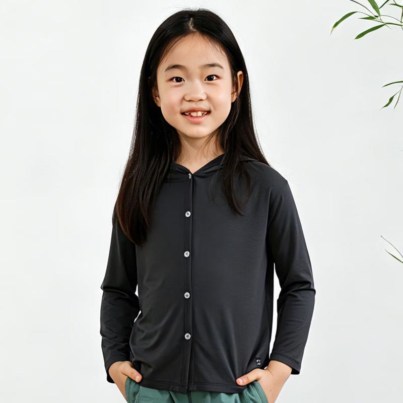Kids Bamboo Shade Sun Protection Lightweight Hooded Cardigan 140 cm