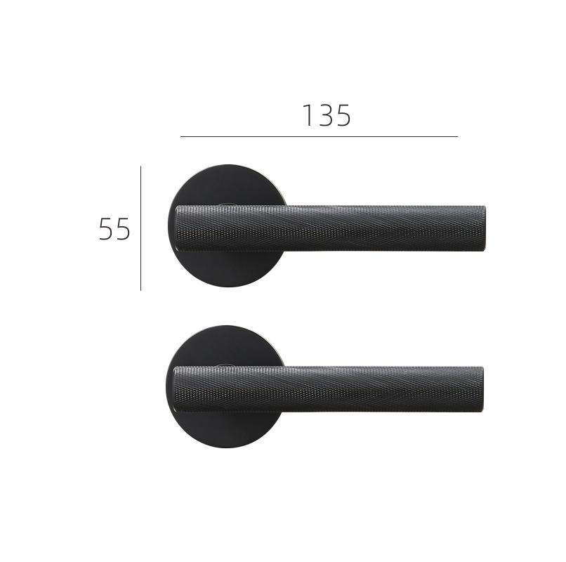 DOOROOM Brass Knurled Thumb Turn Key Latch Lever Handle Cylinder Key Escutcheon Passage Room Lock