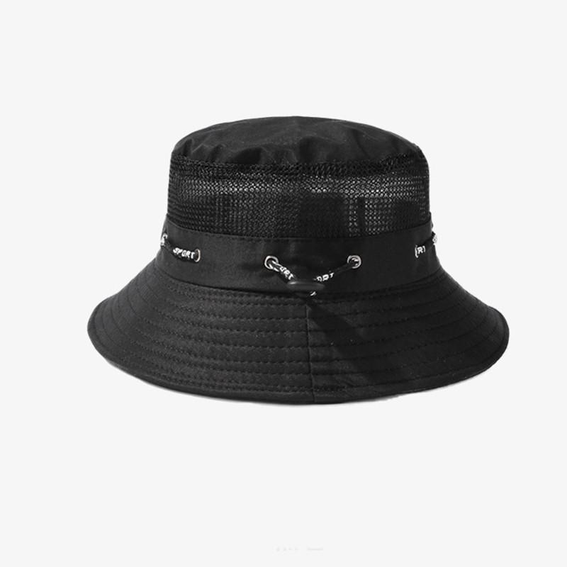 Black Mesh Fisherman Hat Men Summer New Outdoor Leisure Sunshade Sun Hat Travel Mountain Simple Basin Hat Fishing Hat