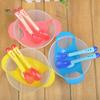 Puntos Kids Baby Child Suction Cup Training Feeding Bowl + Spoon + Fork Tableware Set
