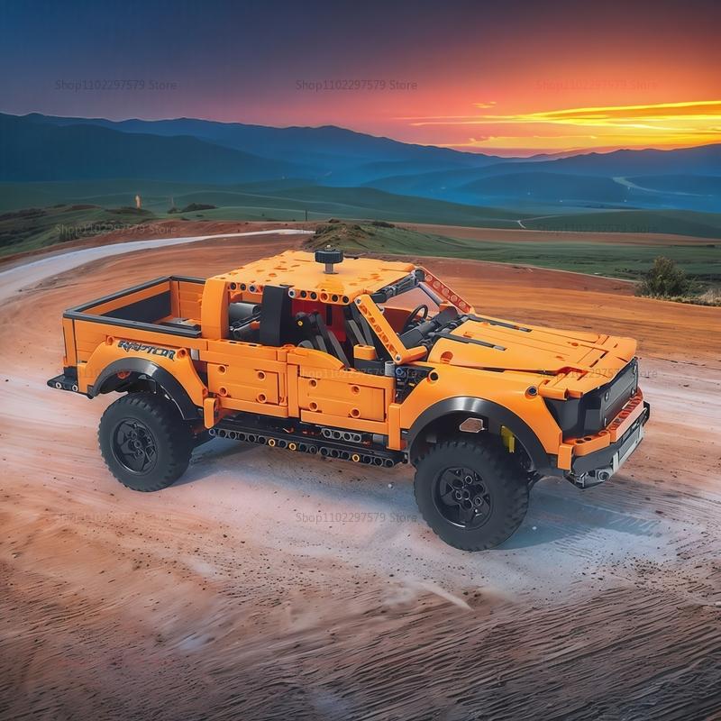 New 1300+PCS Educational Building Blocks F-150 Pickup Truck Racing MOC Technology Building Blocks Model Car Brick Toys Kids Gift