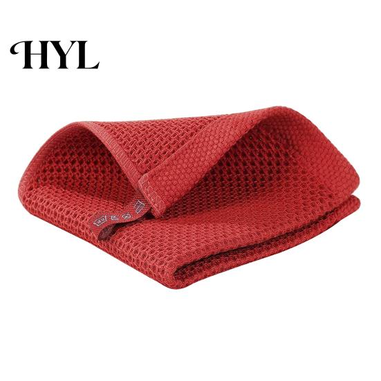 Long-lasting Dish Towel Cotton Waffle Weave Kitchen Cloth Solid Color Ultra Soft Absorbent Quick Drying Cleaning Rag Hair Hat