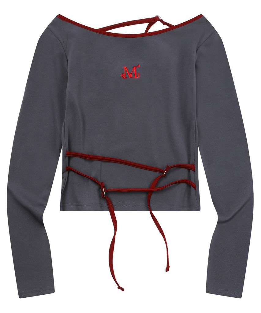 MUCENT Enver Setup Strap Asymmetrical Long Sleeve Tee (2 Colors)