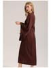 Elegant Women's Satin Chiffon Long Sleeve Nightgown Homewear