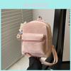 Pu Mini Backpack For College Students With Solid Color Design And Shelliemay Pendant For Daily Use