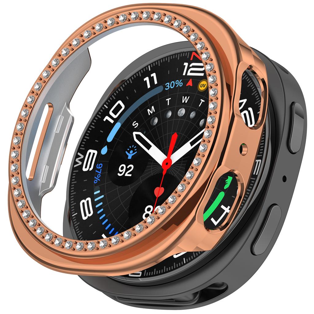 Bling PC Průhledné Ochranné Pouzdro Pro Samsung Galaxy Watch8 40mm 44mm Diamantové Křišťálové Pouzdro Tvrdý Kryt Ochranný Rám Hodinek