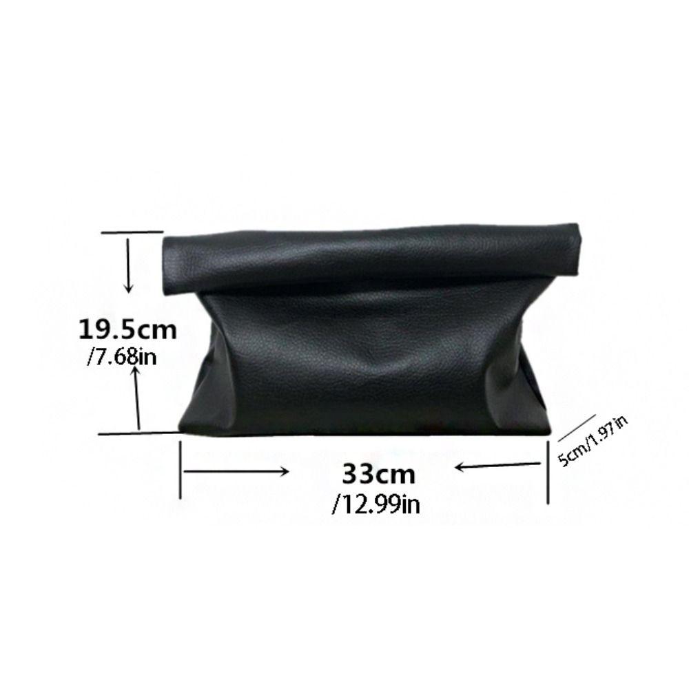 Large Capacity Clutch Bag Zipper Banquet Bag Elegant PU Handbag Work
