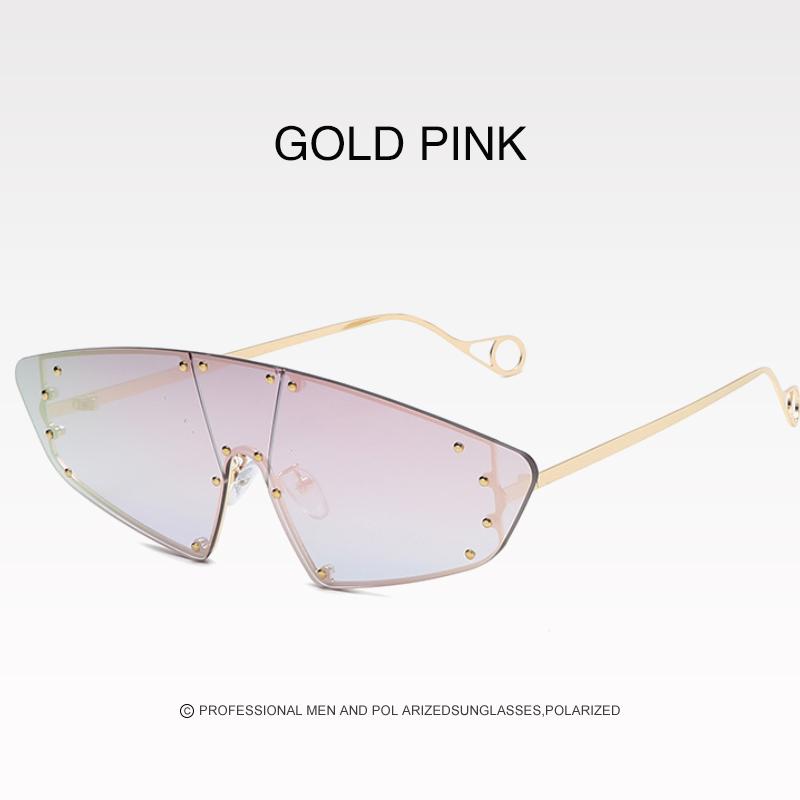 New Fashion Eye Protection Technology Future Women Irregular Mirror Rivet Glasses Vintage Sun Glass for Women Men UV400