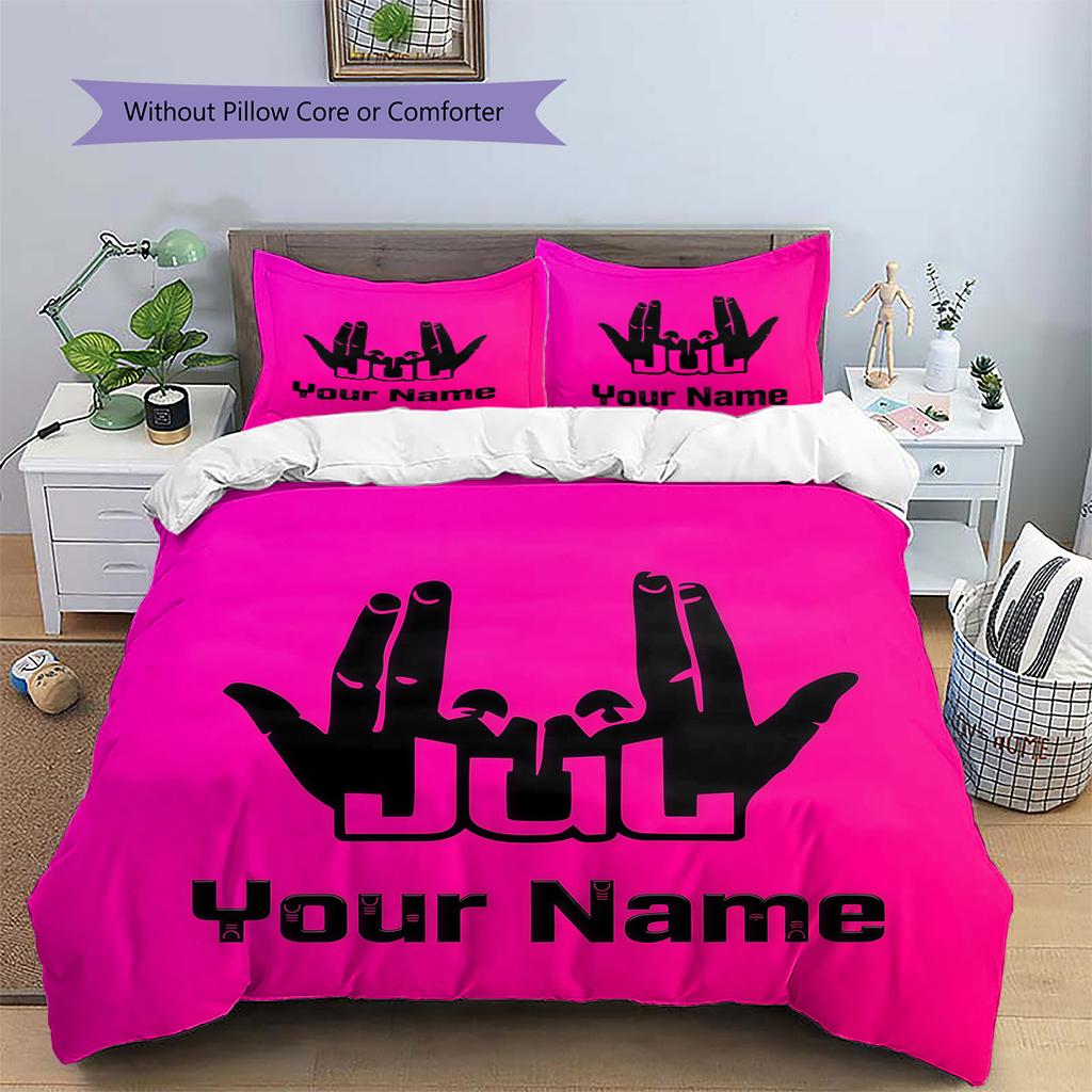 Custom Name JuL C'est Pas Des Lol Bedding,Quilt Set Quilt Cover Pillowcase Home Birthday Gift(1 * duvet cover + 2 * pillowcase, without core) -HE72