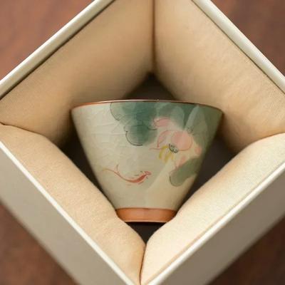 Chinese Style Ge Kiln Master Cup Handmade Ceramic Tea Cup Single Cup Tea Tasting Cup Kung Fu Tea Set Teacup