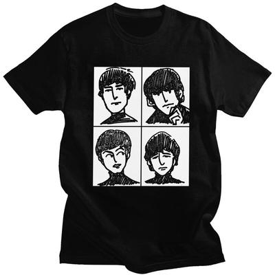 Custom Heavy Metal Rock The Beatle Tshirts for Men Short Sleeves Leisure T Shirt Cool Tshirts Slim Fit Pure Cotton Tees Gift