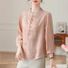 Women's Summer Seven-Sleeve Shirt: New Chinese National Style Tummy-Covering Top