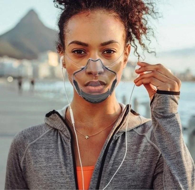 Protective Mask Transparent Mouth Cover Adult Durable Mask Face Shield Combine Plastic Reusable Anti-Fog Haze Dustproof Mask