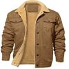 Fashion Fleeced Jacket for Men Solid Color Thick Warm Outwear Tops Quality Autumn Winter Casual Coats Black Men's Jackets