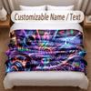 Music Theme Soft Blanket Personalized Custom Name Text Print Warm Blanket Home Sofa Bedroom Decor