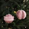 Christmas Tree Ornament Unique Pink Fluffy Christmas Ball Christmas Ball Decoration Modern Holiday Ornament For Festive Holiday