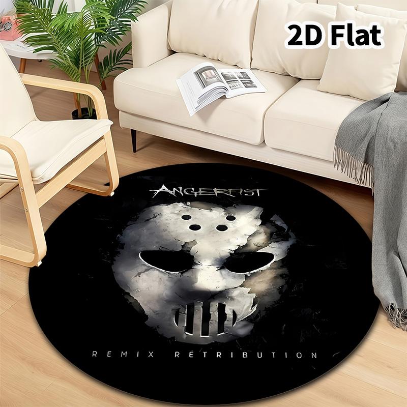 Angerfist Round Area Rug Carpet Rug For Living Room Bedroom Sofa Playroom Decor Nonslip Floor Mat