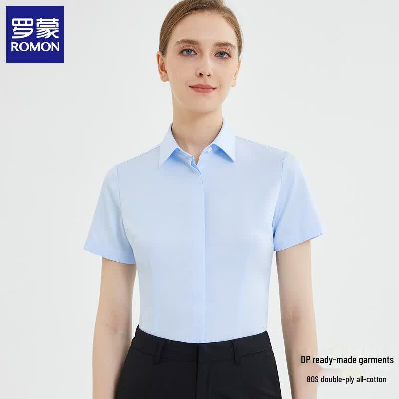 Luomeng Women s 80S Cotton Non-Iron Short Sleeve Formal Shirt 40