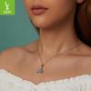 Exquisite Fantasy Blue Fishtail S925 Sterling Silver Pendant Charm for DIY Bracelet