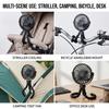 Portable Stroller Fan 360° Rotate USB Rechargeable Mini Fan, Portable Handheld Cooling Fan for Travel & Outdoor