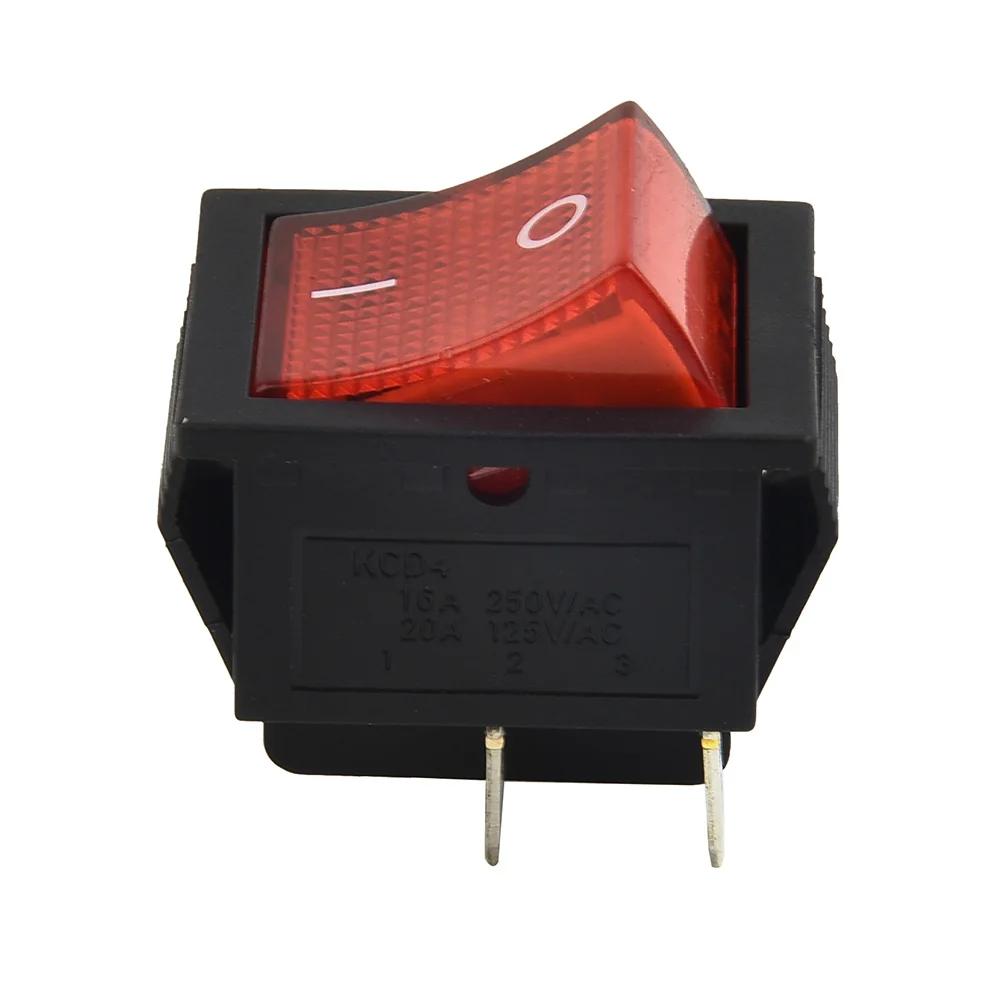 10pcs Red Light 4 Pin DPST ON/OFF Rocker Switch KCD4 15A 250V / 20A 125V AC Power Control Switch For Electrical Instruments