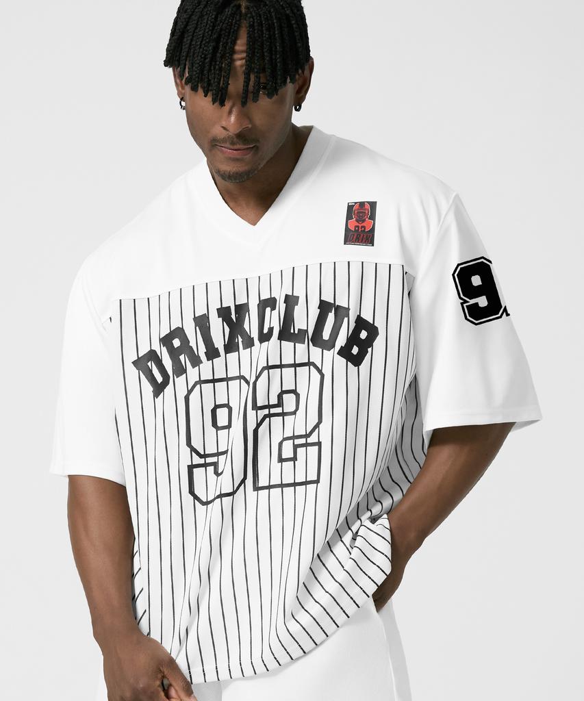 DRIX Rugby Stripe Mesh Jersey Half Sleeve_White