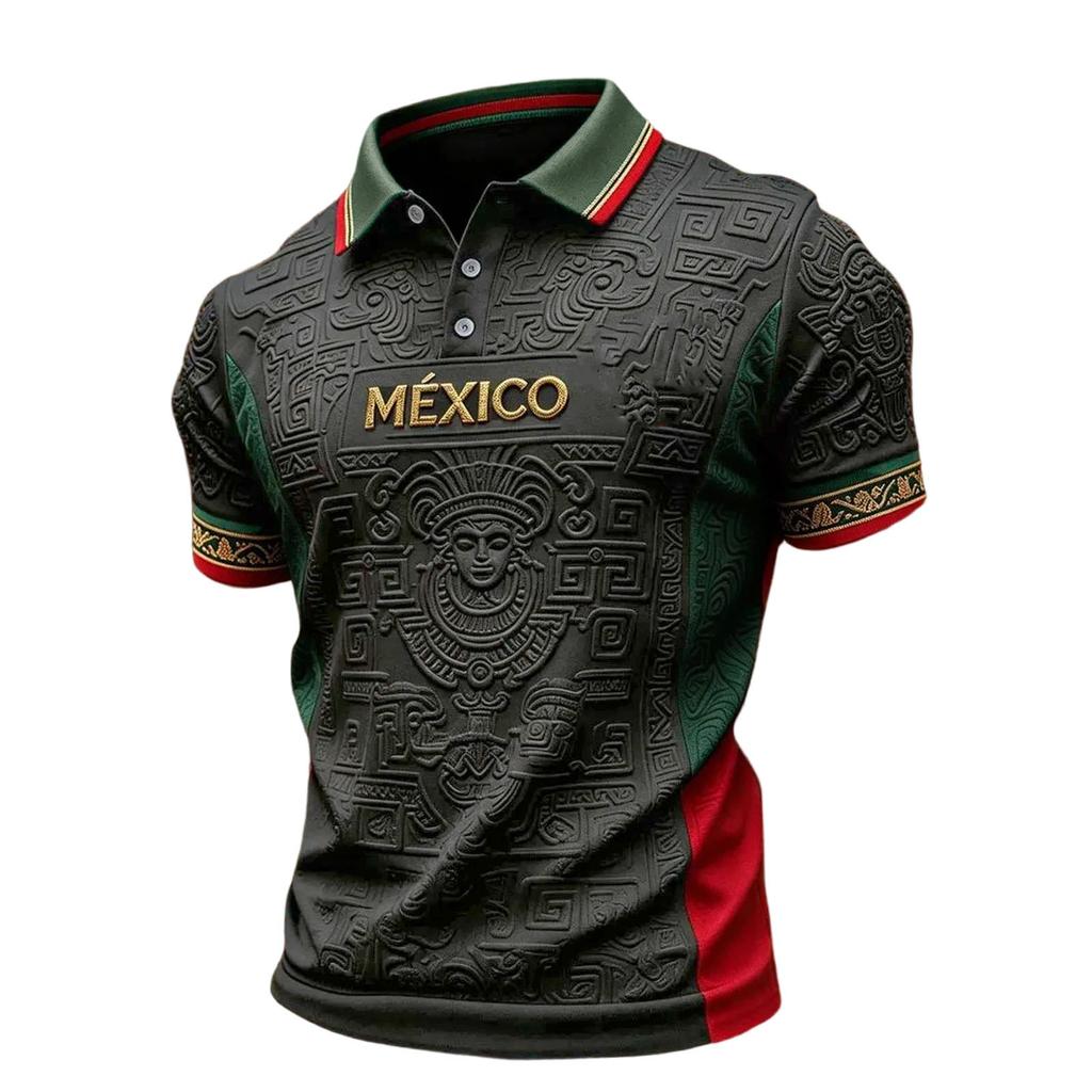 Men's Quick Dry Mesh Golf Shirt Halloween Print Short Sleeve for Summer Casual Wear