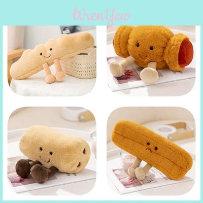 Adorable Plush Toast Bread Toy Small Cute Doll Croissant Baguette Pretzel Hanging Ornament Soft Short Plush