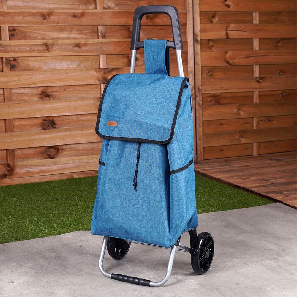 Shopping trolley with bag, blue, 40 l