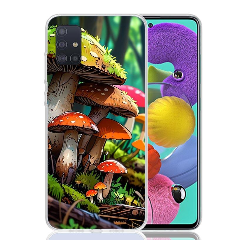 Colorful Mushroom Phone Case for Samsung Galaxy A52 A51 A50S A12 A22 A32 A72 A10S A30S A31 A71 Note 20 Ultra 10 Plus S10 Galaxy