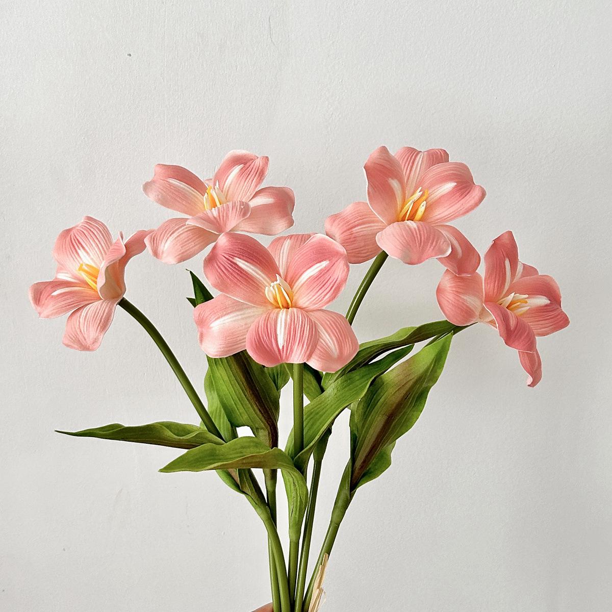 

Retro 47CM Tulip Artificial Flower Silk Cloth Silk Fake Flower NEW Tulip Bundle Home Decoration 1PC помаранчевий