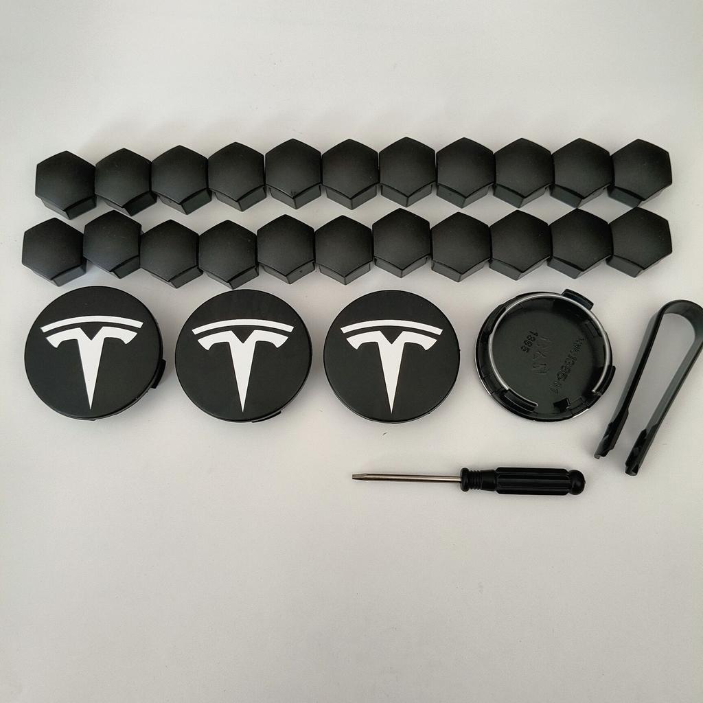 26 Stück 30 Stück Radnabendeckel für Tesla Model 3 Model Y 2025 Model Y Juniper Auto Radnabe Dekorationskappen Abzeichen Radmutterschutz