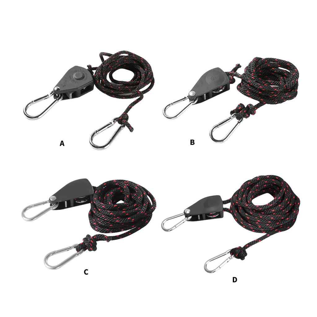 Tent Guy Rope with Pulley Quick Setup Outdoor Guy Lines Reflective Camping Rope with Adjuster for Camping Hiking