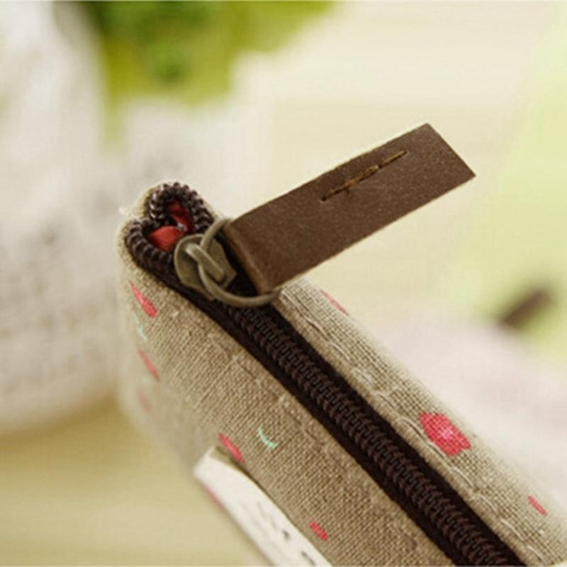 Practical Headset Holder Wallet Flower Printed Coin Purse Women's Fabric Purse Coin Bag with Convenient Fastening
