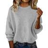 Women's Fashion Casual Loose Pullover Solid Color Round Neck Long Sleeve Knit Sweater