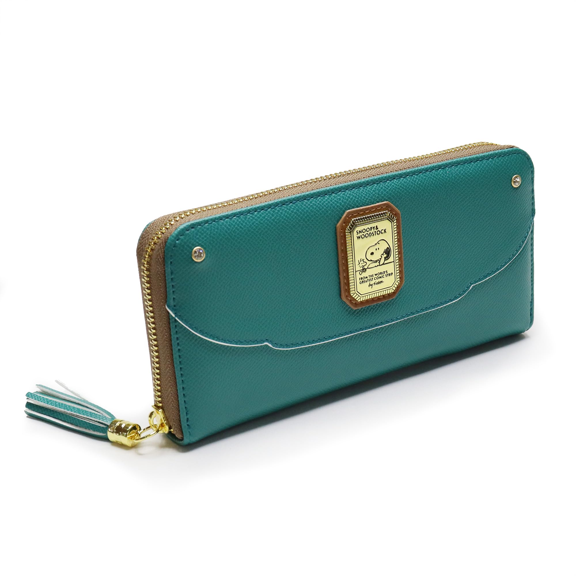 

Wallet Long Wallet Round Zipper Popular Character Brooch Green [Snoopy] Women s зелений