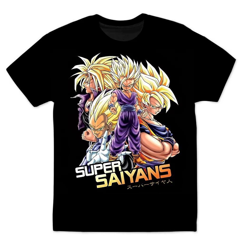 2026 new Super Saiyan Dragon Ball Japanese anime mens and womens summer Tshirt Harajuku retro shortsleeved loose large size 4XL
