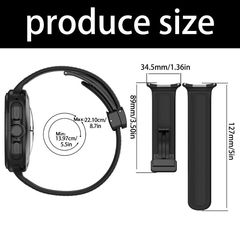 Magnetic Closure Silicone Leather Straps Bracelets For 47mm Smartwatch Adjustable Fitness Outdoor Business Compatible