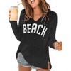 Women V Neck Hollow Knit Crochet Pullover Sweater Loose Fit Lightweight Top Casual Beach Pullover Knitted Blouse