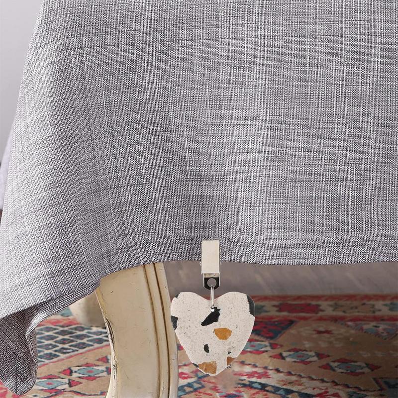 Tablecloth Weights Clip On Heart-Shaped Table Cloth Pendant Stones Heavy Table Cover Weight Tablecloth Hangers For Restaurant