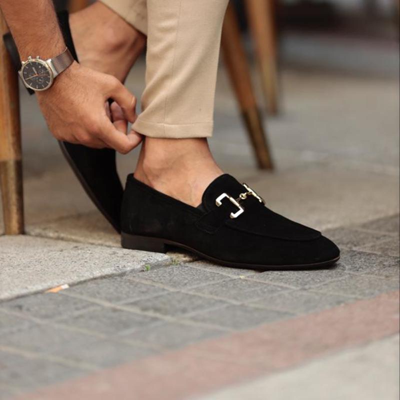 Fashion Men's Beige Suede Casual Loafers Shoes Black Breathable Slip-On Flock Men Dress Shoes  Zapatos De Hombre men shoes