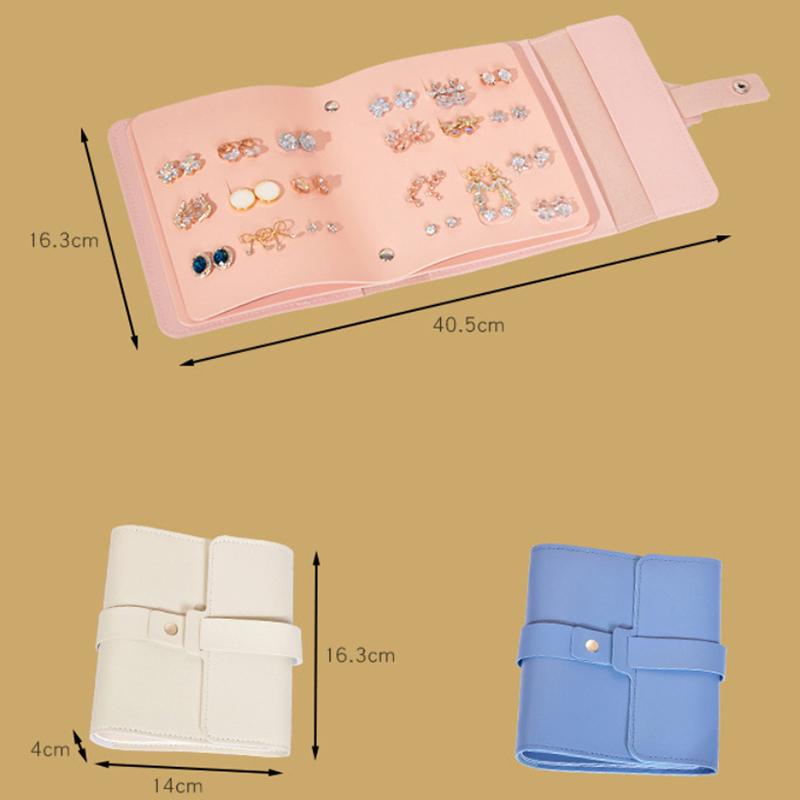 Portable Jewelry Pouch Creative  Earrings Multi-Layered Pu Leather Jewelry Bag