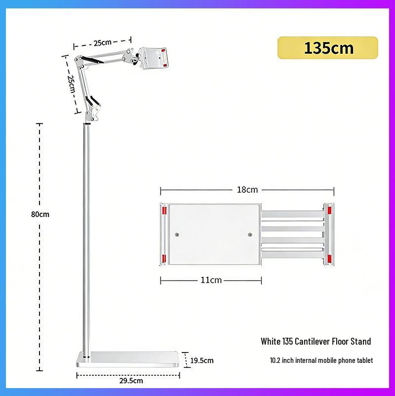 Soporte Cantilever Ajustable de 170 cm de Pie para Teléfono y Tableta para Mesita de Noche o Sofá