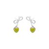 Forest Green Love Bow Earrings for Women In Summer Fresh and Sweet