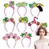 Flower Headband Hawaiian Decorative Flower Hairband Set Of 8 Beach Party Hair Hoop For Kids Adults Carnival Dress Up Floral