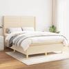 VidaXL Divan Bed with Mattress Cream 140x190 Cm Fabric - Model 3132070