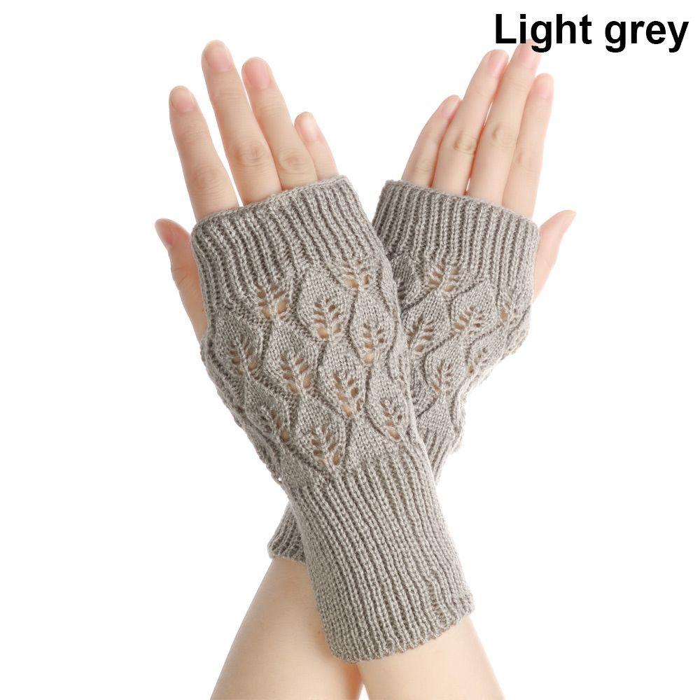 Protable Winter Autumn Warm Wool Wrist Gloves Half Mitten Exposed Finger Knitted Wool Glove