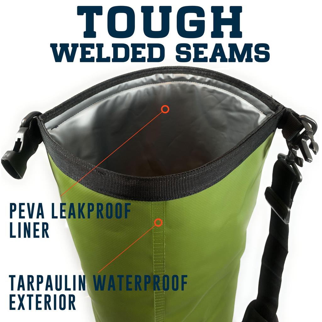 Enthusiast Gear Insulated Dry Bag Cooler Waterproof Cooler for Kayaking, Hiking, Lunch, Fishing, and the Beach – Leakproof, Waterproof, Foldable,